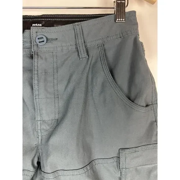 PrAna Men's Zion II Stretch 8" Cargo Shorts Outdoors Hiking UPF Blue Size 28 - Picture 4 of 13